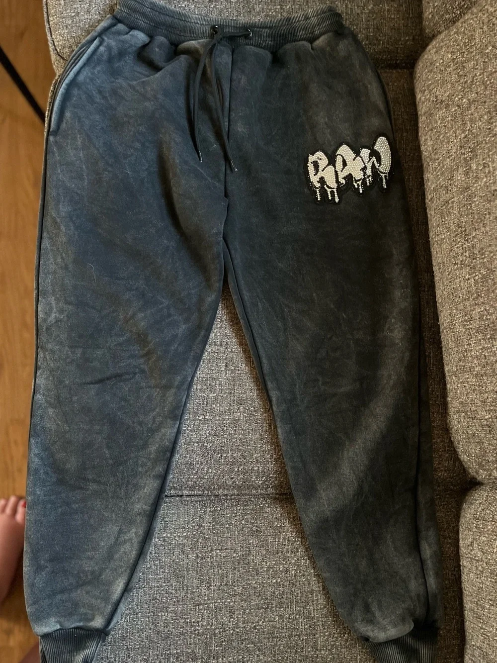 RAWYALTY “RAW DRIP” youth stonewash Sweatpants Drawstring Waist Athleisure  pant